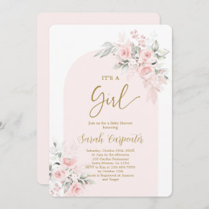 Blush Pink Baby Shower Girl Invitation