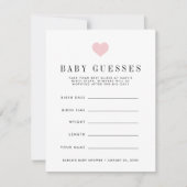 Blush Pink Baby Shower Guessing Game (Front)