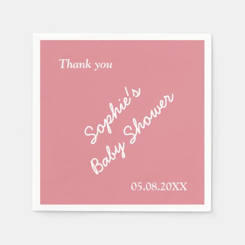 Blush Pink Baby Shower Paper Napkins