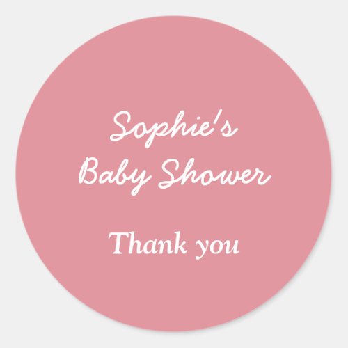 Blush Pink Baby Shower Thank You Sticker