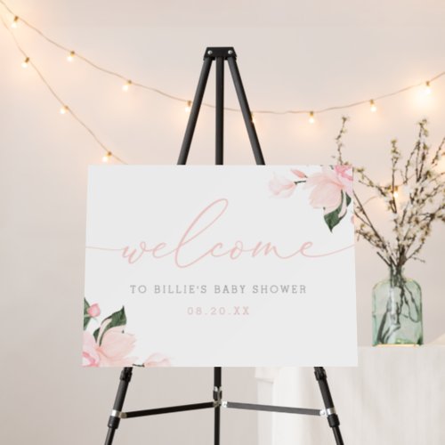 Blush Pink Baby Shower Welcome Sign