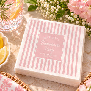 Blush Pink Bachelorette Party Coastal Chic Napkins