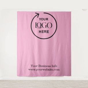 Blush Pink Backdrop – Custom Business Logo