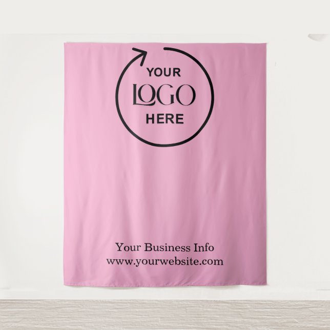 Blush Pink Backdrop – Custom Business Logo (Front)