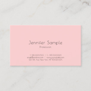 Blush Pink Background Modern Simple Template Business Card