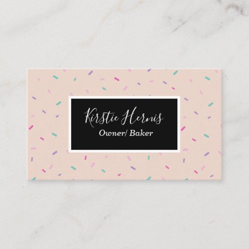 Blush Pink Bakery Pastry Chef Modern Business Card