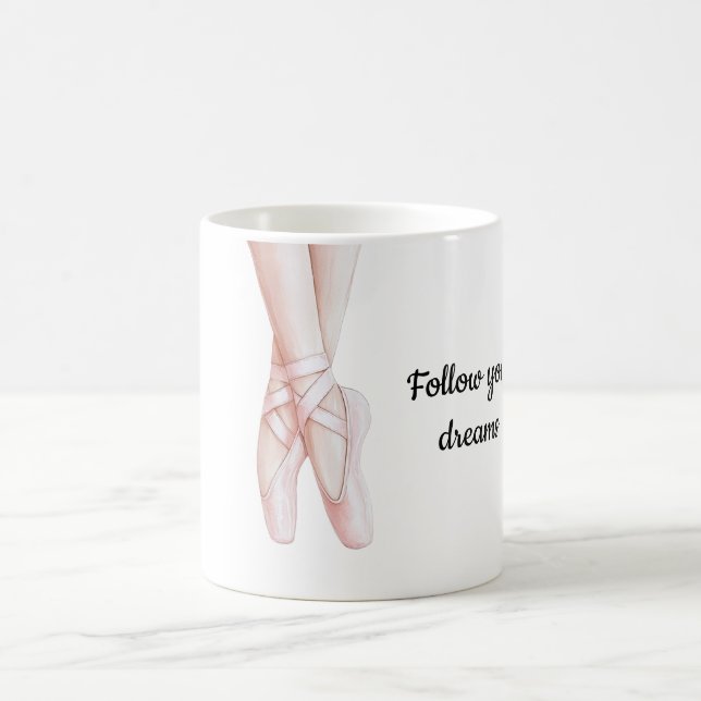 Blush Pink Ballerina Ballet Coffee Mug (Center)
