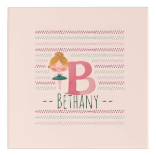 Blush Pink Ballerina Monogram B – Personalized Art
