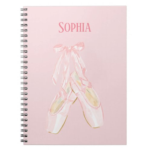 Blush Pink Ballet Shoes Notebook