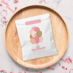 Blush Pink Balloons Let's Celebrate Birthday Favor Bag