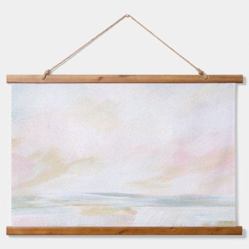 Blush Pink Beach Seascape Fine Art Tapestry