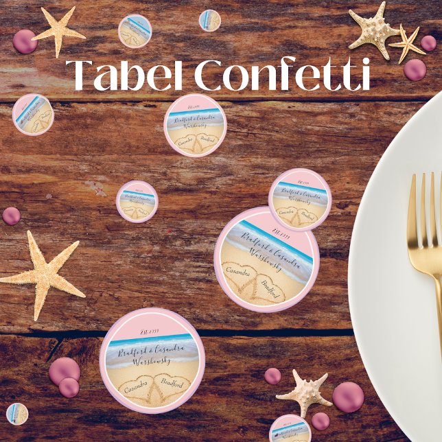 Blush Pink  Beach Wedding 2 Hearts  Confetti (Creator Uploaded)