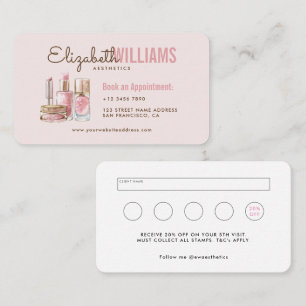 Blush Pink Beauty Aesthetics Loyalty & Business Card