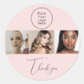 Blush Pink Beauty Business Branding Classic Round Sticker | Zazzle