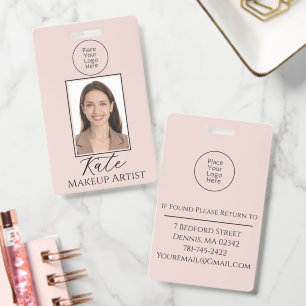 Blush Pink Beauty Business Photo Branding Badge
