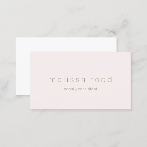 Blush Pink Beauty Minimalist  Business Card