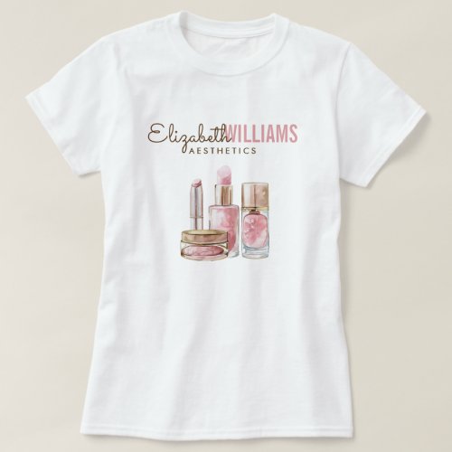 Blush Pink Beauty Salon Business Staff T_Shirt