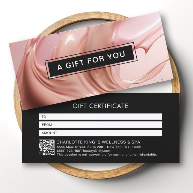 Blush Pink Beauty Salon QR Code Gift Certificate (Blush Pink Beauty Salon QR Code Gift Certificate)
