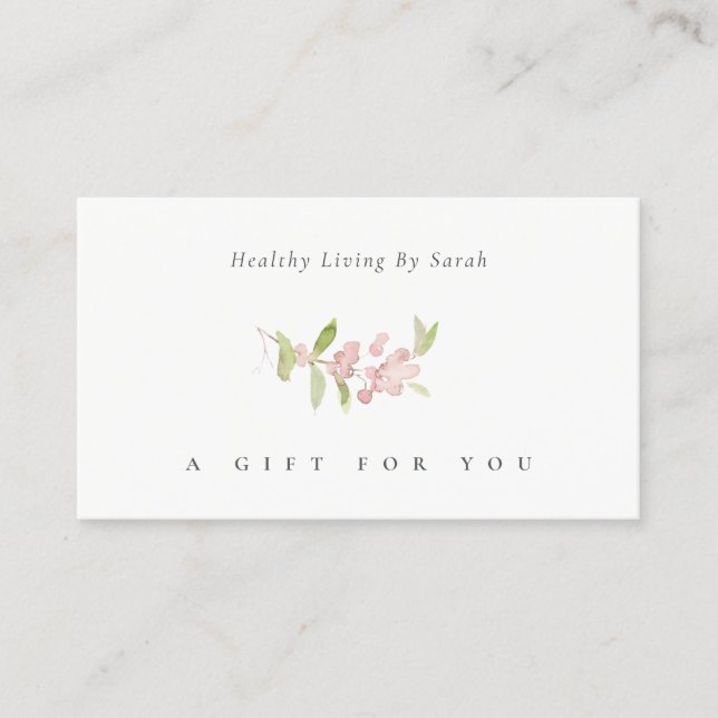 Blush Pink Berry Branch Foliage Gift Certificate (Front)