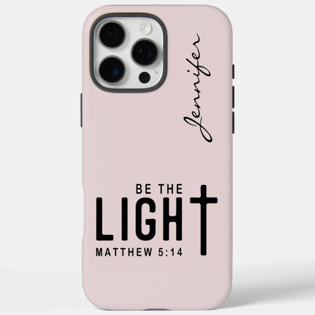 Blush Pink Bible Verse Matthew 5:14 iPhone Case-Mate iPhone Case (Back)