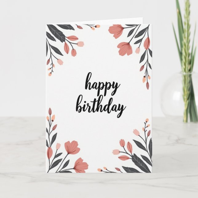 Blush Pink Birthday Bloom Card (Front)