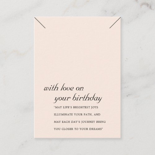 BLUSH PINK BIRTHDAY GIFT NECKLACE DISPLAY CARD