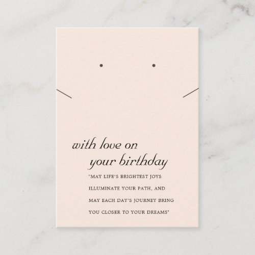 BLUSH PINK BIRTHDAY GIFT NECKLACE EARRING CARD