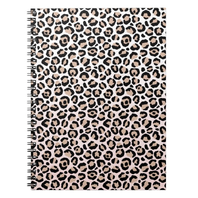 Blush Pink Black Cream Leopard Print           Notebook (Front)