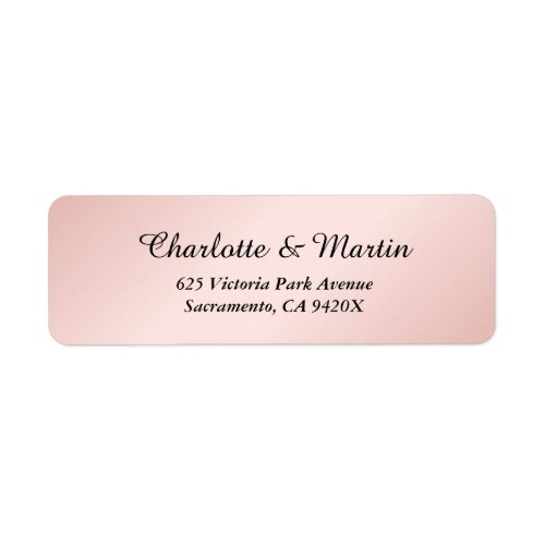 Blush Pink Black Elegant Wedding Return Address Label