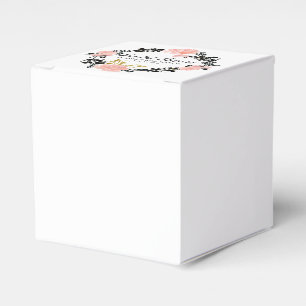 Blush Pink, Black, Gold Bridal Shower Favor Boxes