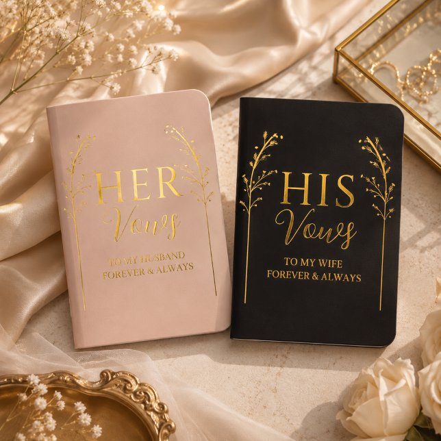  Blush Pink & Black Gold Foil Wedding  Vow Books (Creator Uploaded)