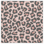 Blush Pink Black Leopard Print Fabric
