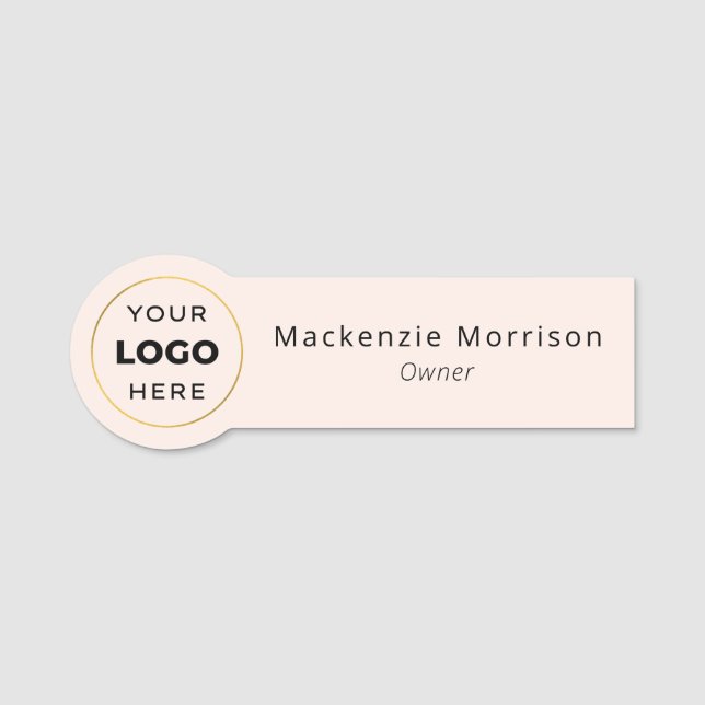Blush Pink Black Makeup Name Tag (Front)