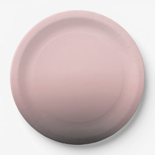 Blush Pink & Black Ombre Modern Chic Wedding Paper Plates