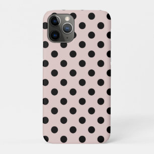 Blush Pink & Black Polka Dots Dot iPhone 11 Pro Case