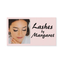 Blush Pink Black Script Photo Lashes Makeup