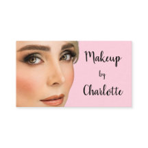Blush Pink Black Script Photo Makeup