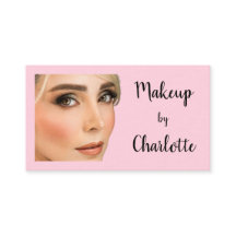 Blush Pink Black Script Photo Makeup