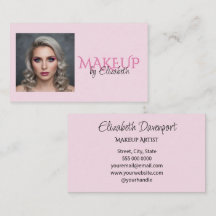 Blush Pink Black Script Photo Makeup