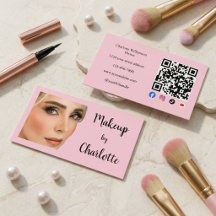 Blush Pink Black Script Photo Makeup