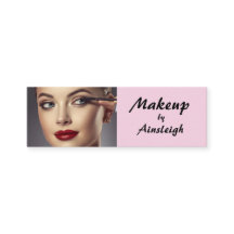 Blush Pink Black Script Photo Makeup