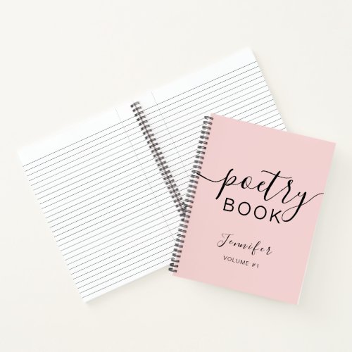 Blush Pink Black Script Your Name Poetry Notebook Blush Pink Black Script Your Name Poetry Notebook