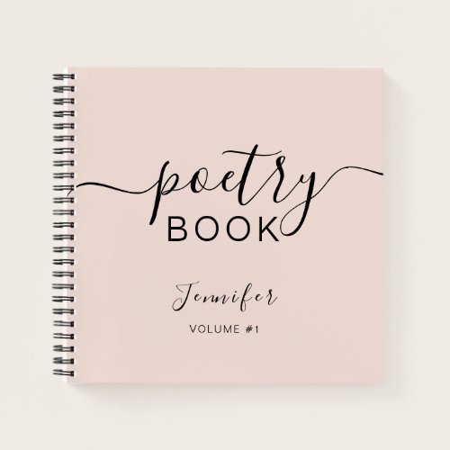 Blush Pink Black Script Your Name Poetry Notebook Blush Pink Black Script Your Name Poetry Notebook
