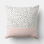 Blush Pink Black Watercolor Polka Dots Pattern Throw Pillow at Zazzle