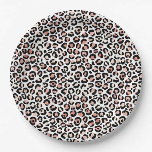 Blush Pink Black White Leopard Print  Napkins Paper Plates