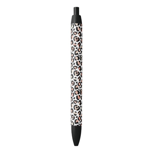 Blush Pink Black White Leopard Print          Pen (Front Vertical)