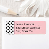 Blush Pink, Black, White Return Address Label (Insitu)
