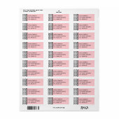 Blush Pink, Black, White Return Address Label (Full Sheet)
