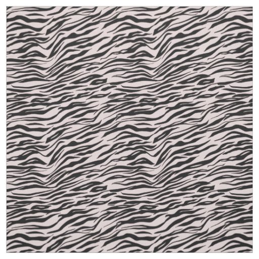Blush Pink Black Zebra Print Fabric