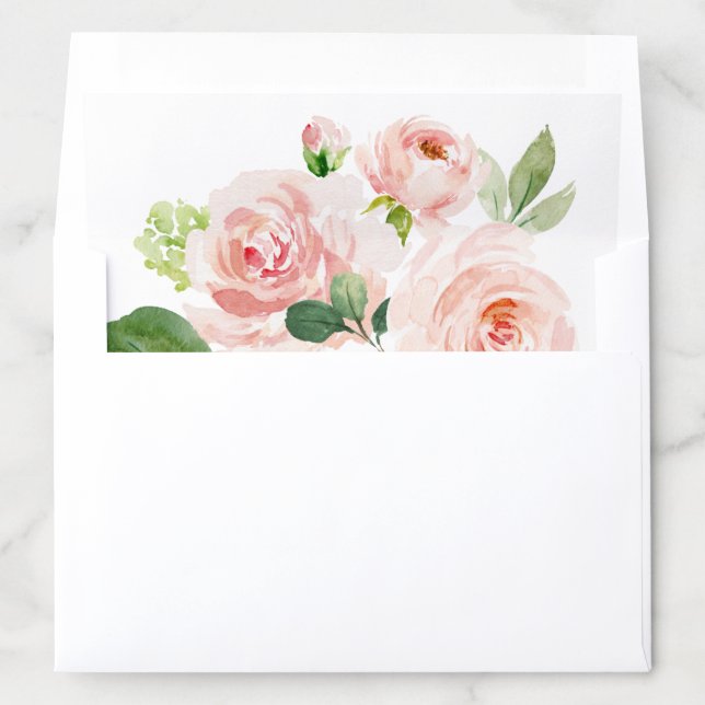 Blush Pink Bloom Envelope Liner (In Envelope)
